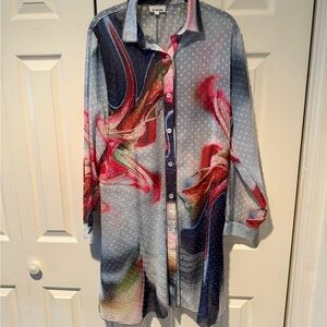 Paris Multicolor Abstract Coverup/Shirt